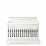 White Solid Wood Convertible Crib Solid Back