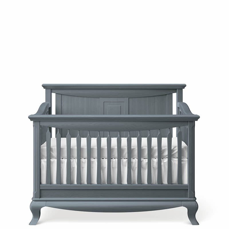 Grey Solid Back Convertible Crib