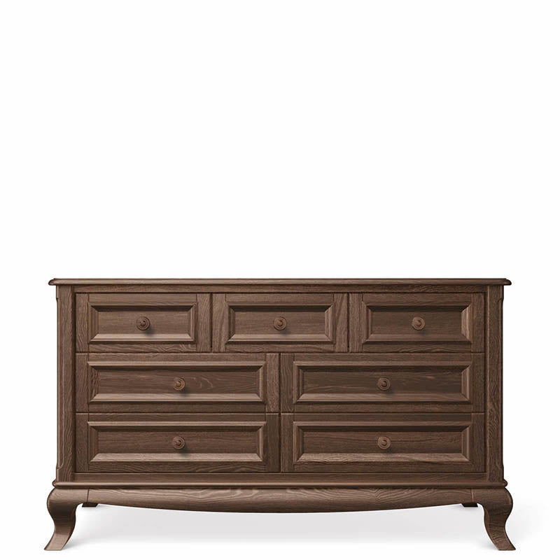 7 Drawers Double Dresser Solid Wood