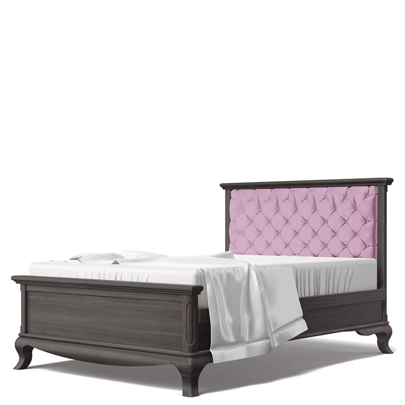 Tufted Full Bed Solid Wood Furniture Organic Finish