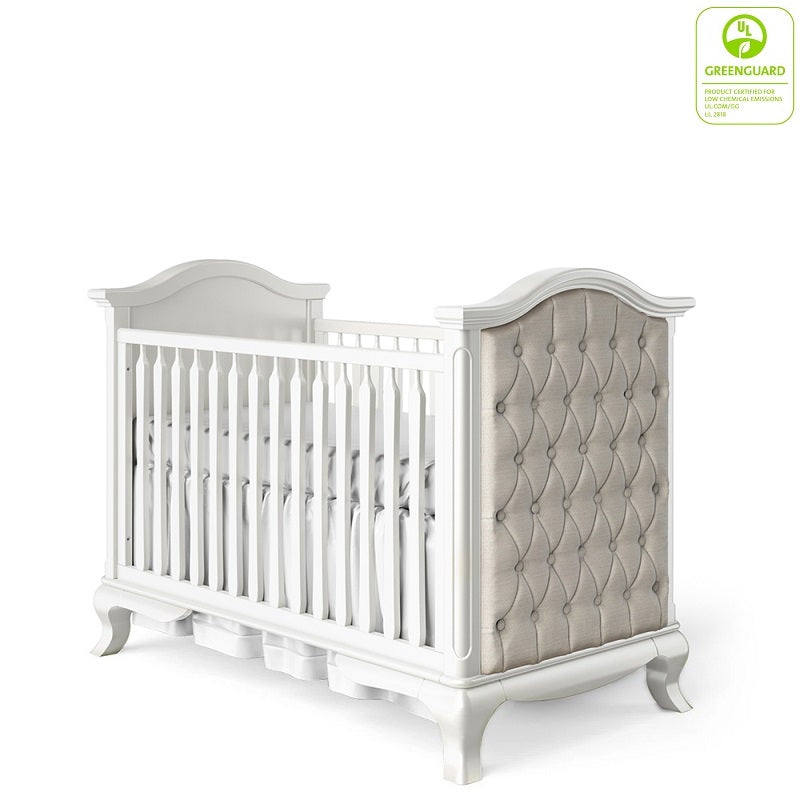 Tufted Classic Crib in Solid White