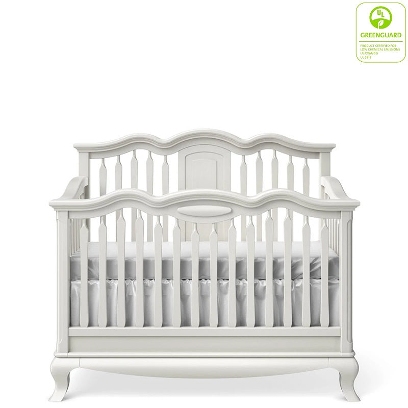 Convertible Crib with Open Back in Solid White