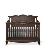 Brown Wood Convertible Crib Solid Back