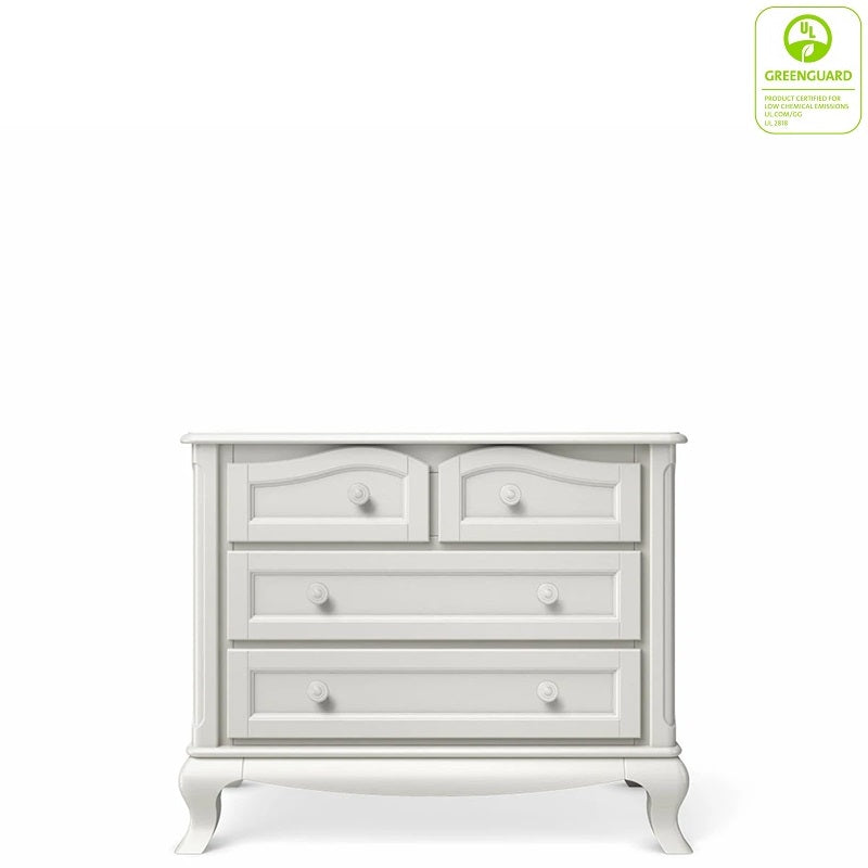 Cleopatra Single Dresser by Romina Furniture | Greenguard Gold Certified Dove / Standard Knob W2 Cleopatra Single Dresser by Romina Furniture | Greenguard Gold Certified Dove / Standard Knob W2