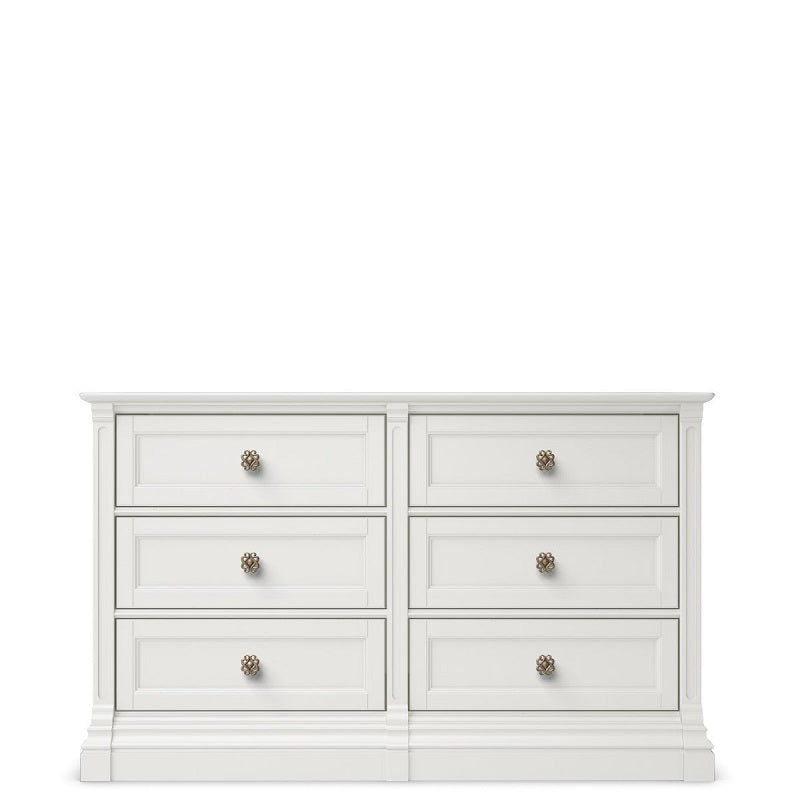 6 Drawer Double Dresser White Made in Europe