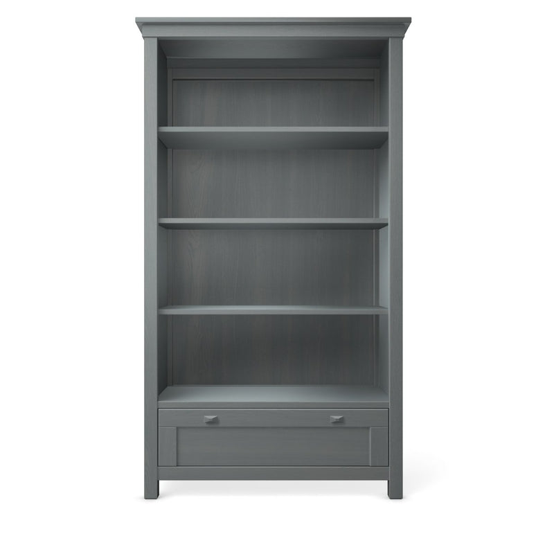 Washed Gray Bookcase Solid Wood Furniture Non-Toxic Finish