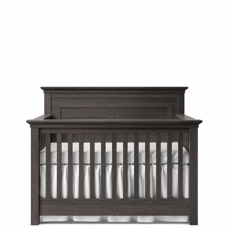 Solid Panel Oil Gray Convertible Crib Made in Europe 100% Solid Wood