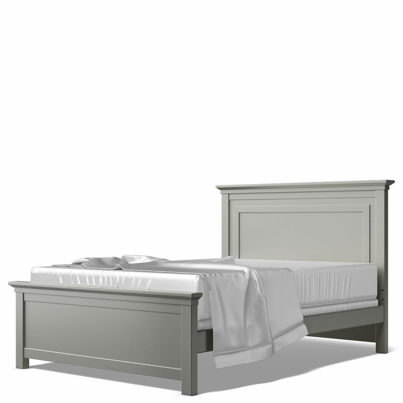 Vintage Gray Full Bed with Solid Back Luxury Furniture