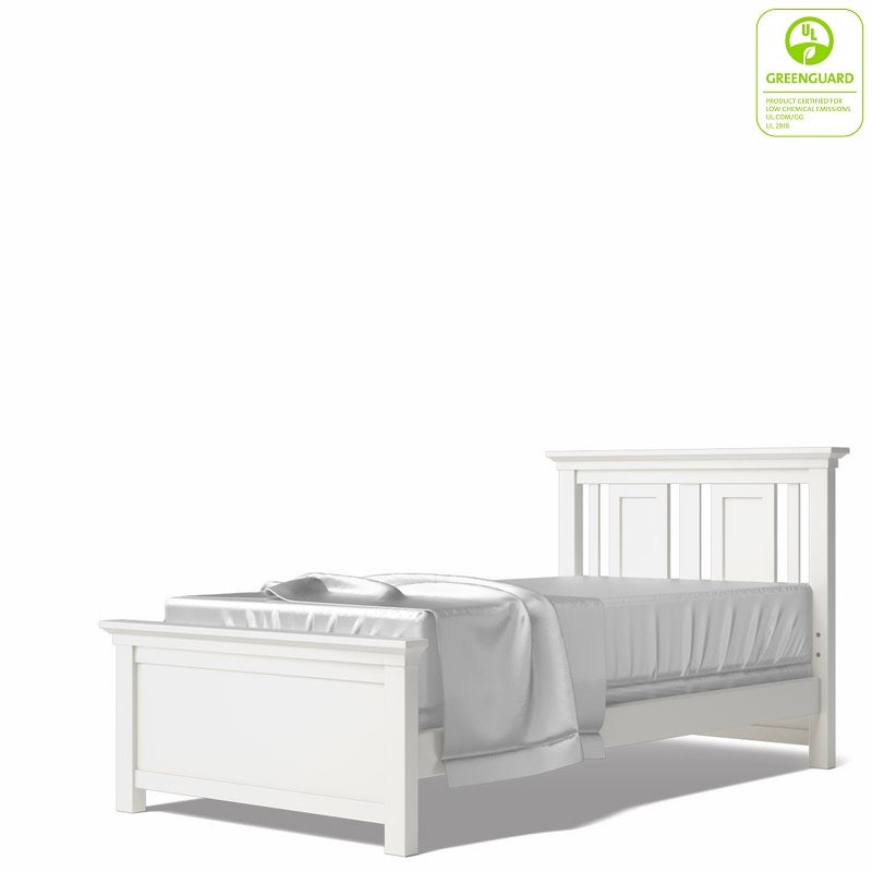 Twin Bed Solid White Bedroom Furniture GREENGUARD Gold Certified