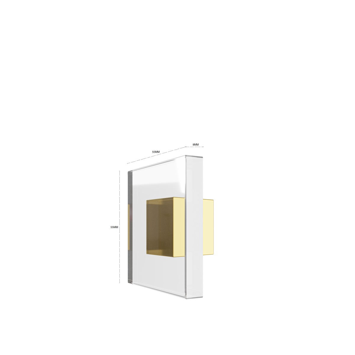 Lucite Square - Gold / Lucite