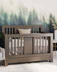 Luxury Baby Nursery Oil Gray Convertible Crib Solid Wood