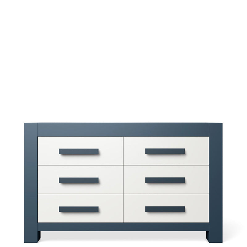 Double Dresser Navy Color Luxury Bedroom Furniture