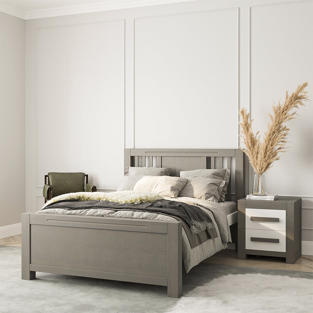 Luxury Bedroom Furniture Bed Washed Grey