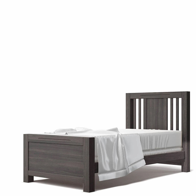 Oil Gray Twin Bed Solid Furniture Luxury