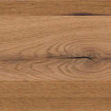 Close-up image of a wood finish sample showcasing the natural grain and color variations of white oak.